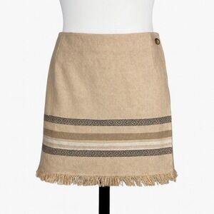 Andrea Vecarro Wool Blend‎ Fringe Mini Skirt Size 10 Boho Classic Preppy Vintage